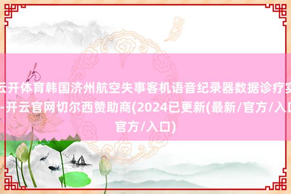云开体育韩国济州航空失事客机语音纪录器数据诊疗实现-开云官网切尔西赞助商(2024已更新(最新/官方/入口)