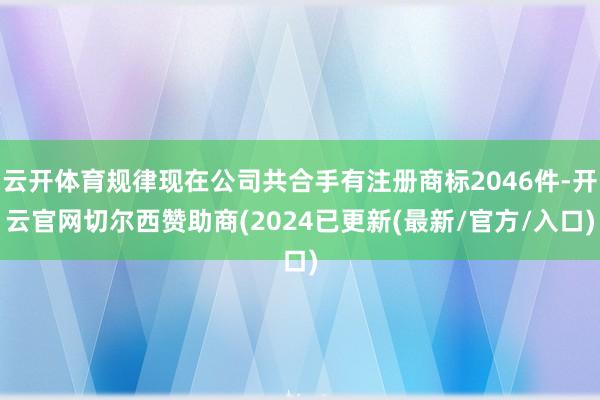云开体育规律现在公司共合手有注册商标2046件-开云官网切尔西赞助商(2024已更新(最新/官方/入口)