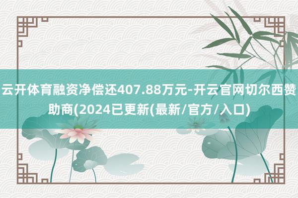 云开体育融资净偿还407.88万元-开云官网切尔西赞助商(2024已更新(最新/官方/入口)