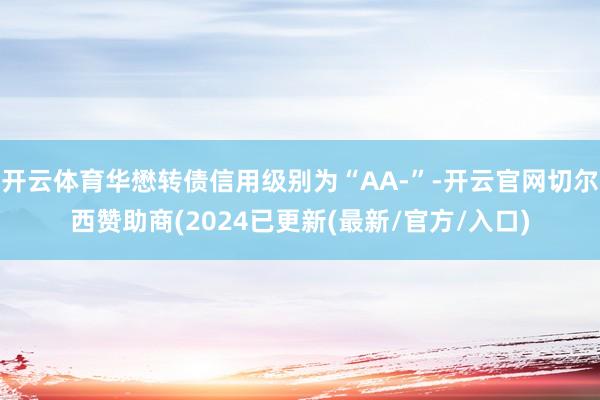 开云体育华懋转债信用级别为“AA-”-开云官网切尔西赞助商(2024已更新(最新/官方/入口)